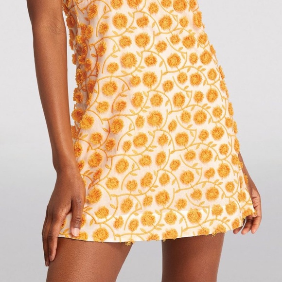 THREE GRACES Embroidered Marigold Mini Dress size 6 - Picture 11 of 15